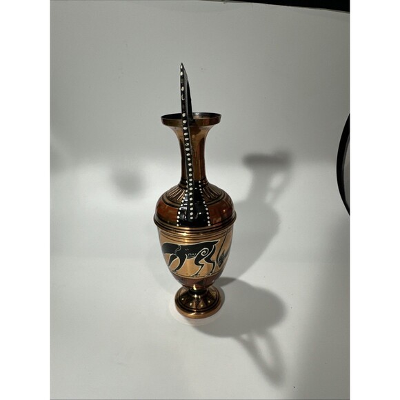 Vintage Greek Style Vase – Black Goat Figure Art Pottery – Decorative Ewer - Picture 2 of 8